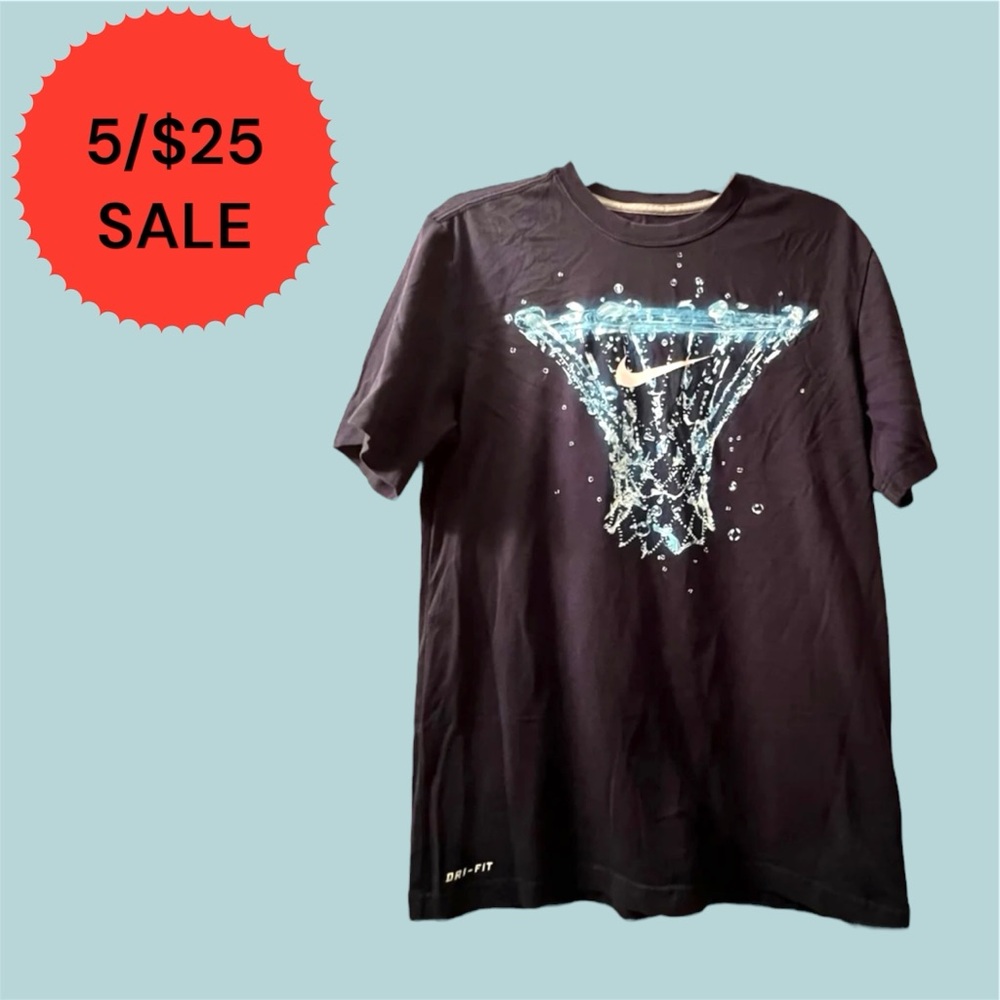 5/$25 Y2K Nike dri-fit basketball tshirt men’s size S navy blue